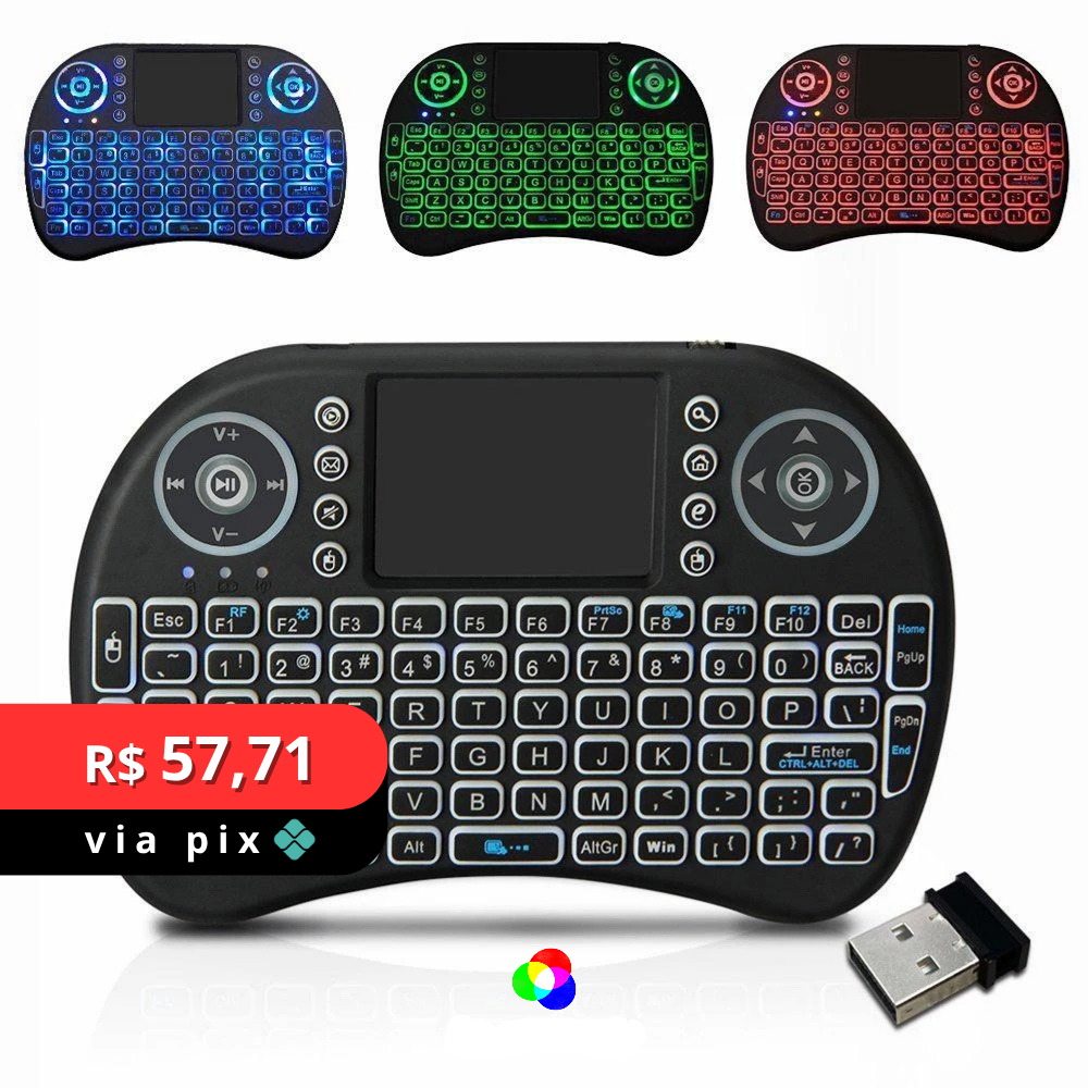Mini Teclado Para TV Box, Smart TV, Notebooks (Entrada USB)