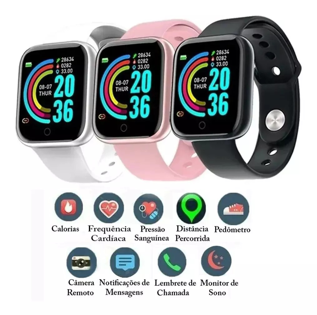Smartwatch D20S (Fone Bluetooth de brinde)